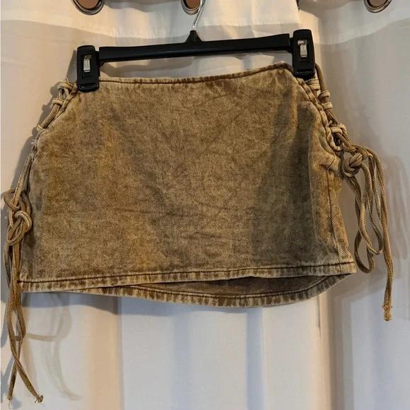 Y2K Pretty Little Things Micro Mini Skirt Lace-Up Festival Coachella - Picture 2 of 13